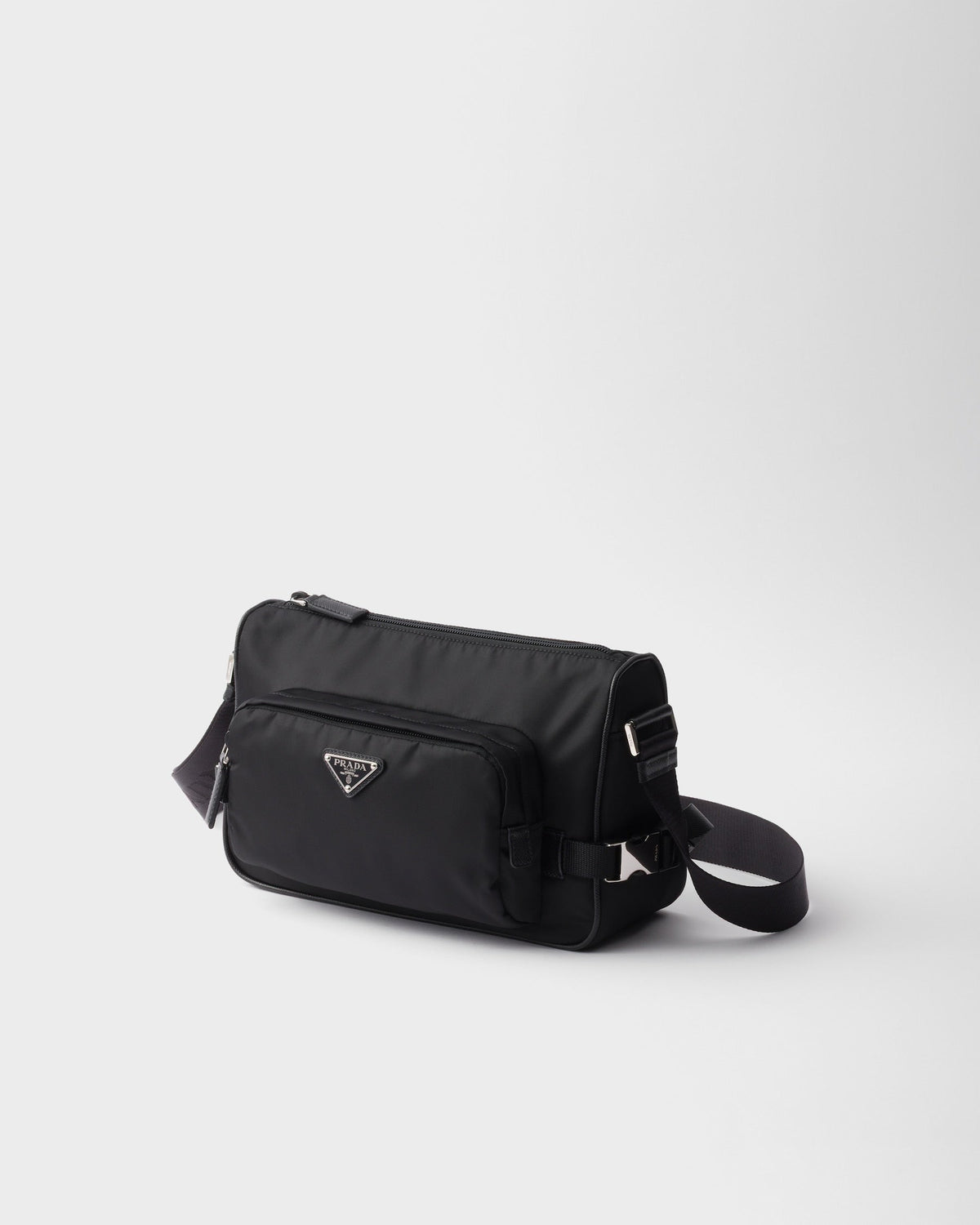 Sac de taille moyenne porté épaule en Re-Nylon et cuir Saffiano