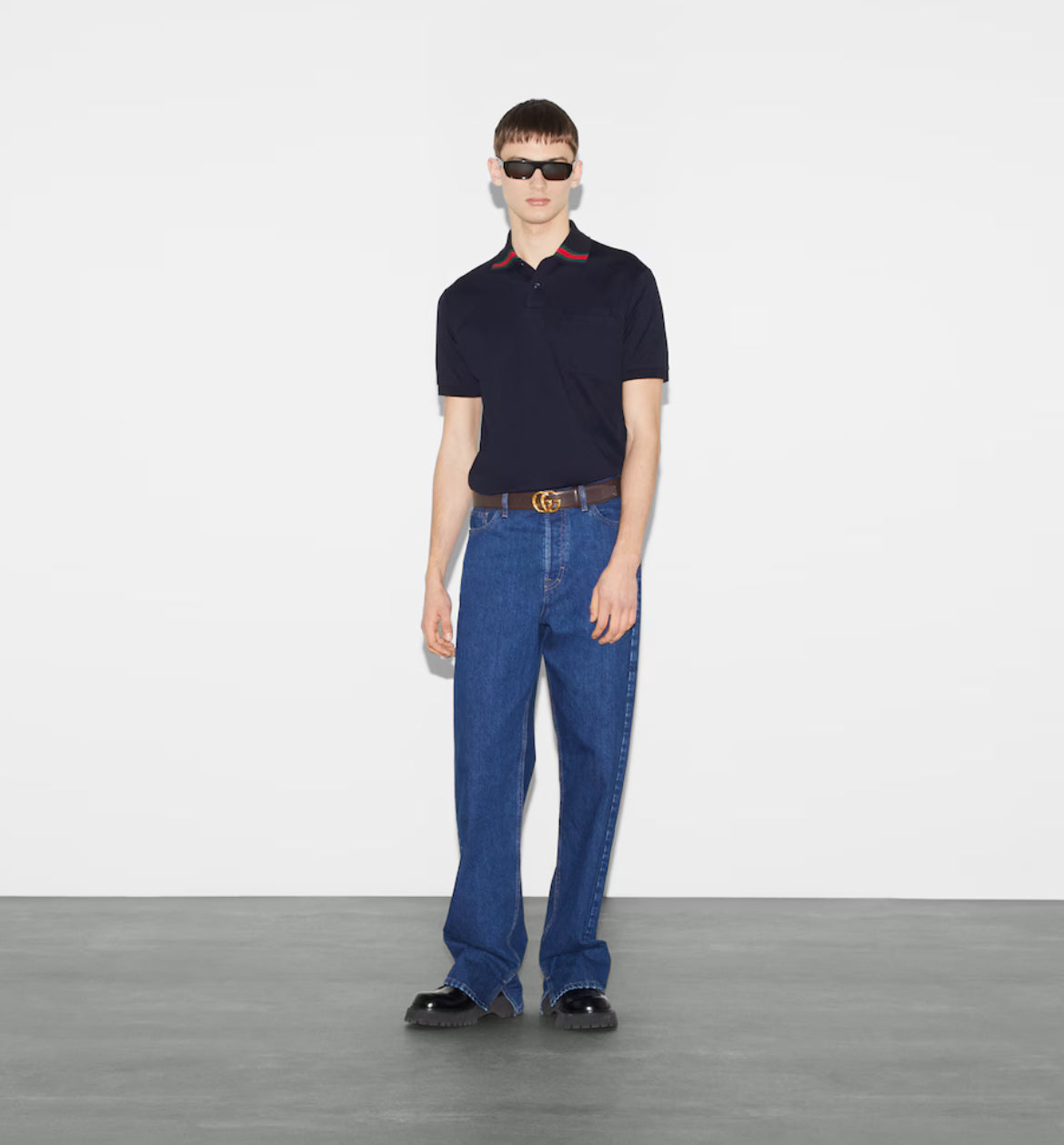 Polo en coton avec bande Web