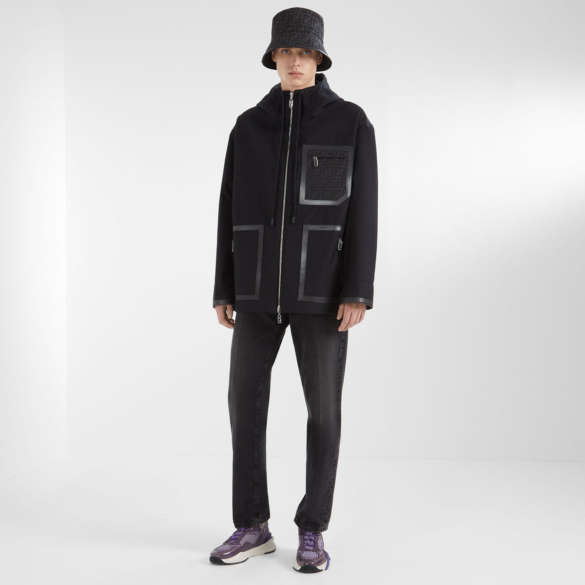 Bob en tissu jacquard FF noir