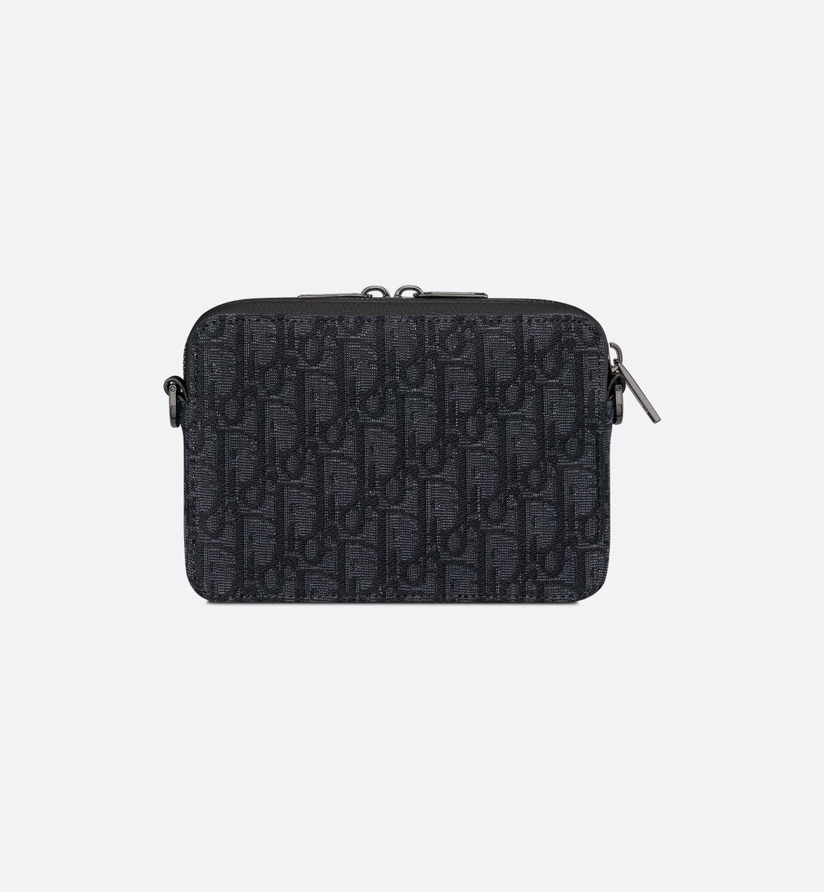 Pochette zippée à bandoulière
Toile jacquard Dior Oblique noir