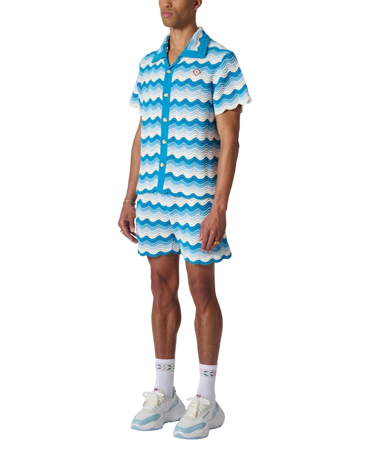 Wavy Gradient Crochet Shirt