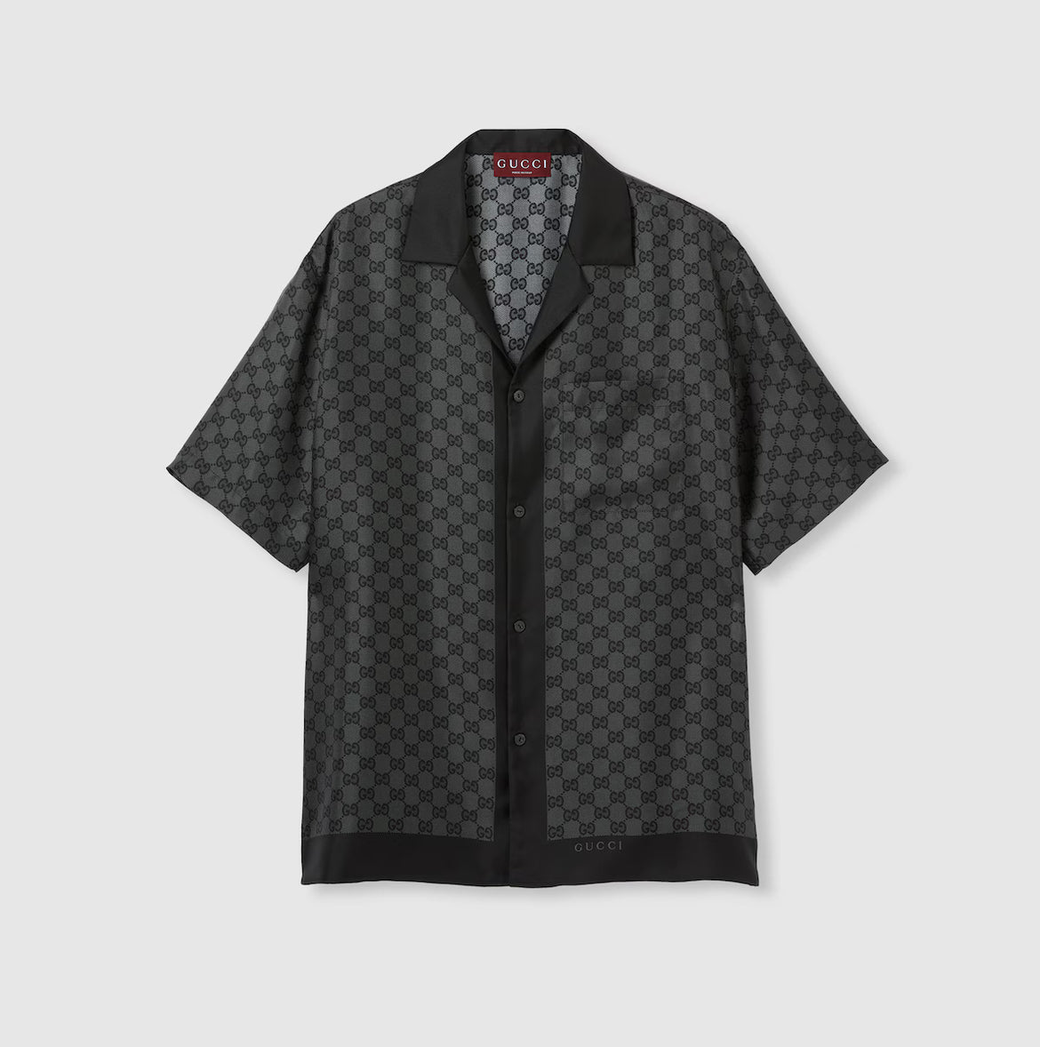 Chemise de bowling en twill de soie à imprimé