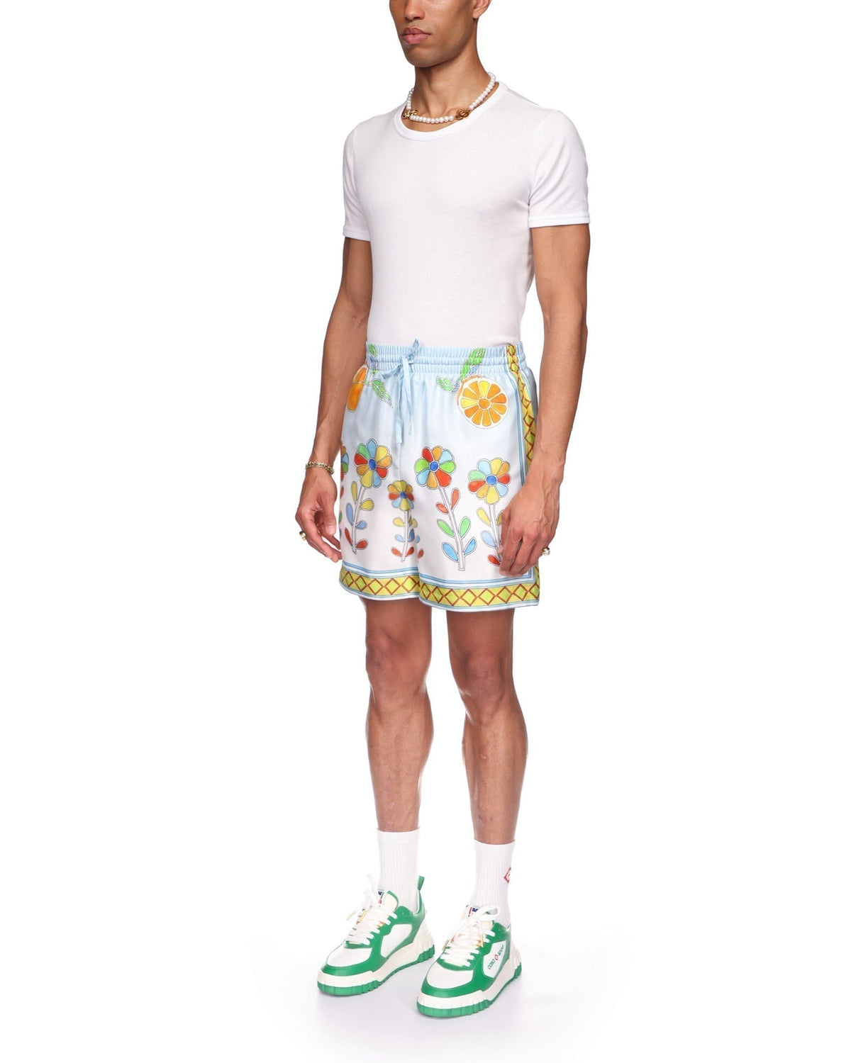 Yoruba Flowers Silk Shorts