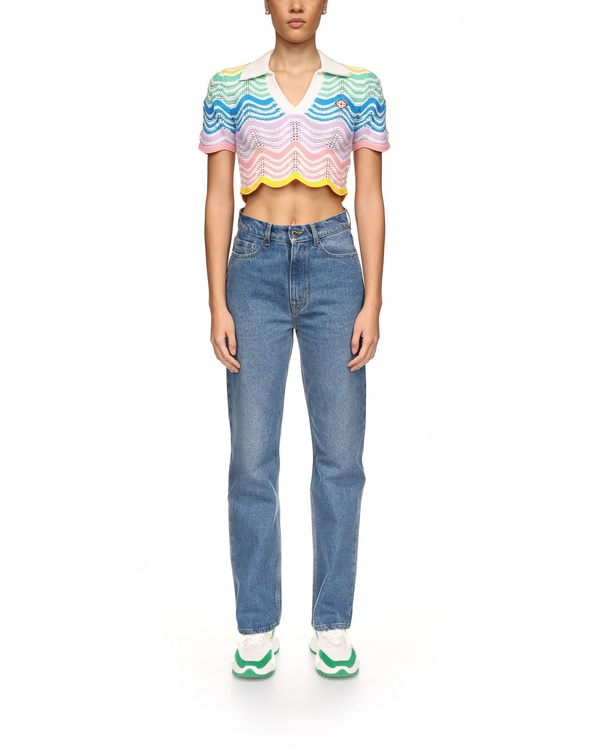 Gradient Wave Crochet Top